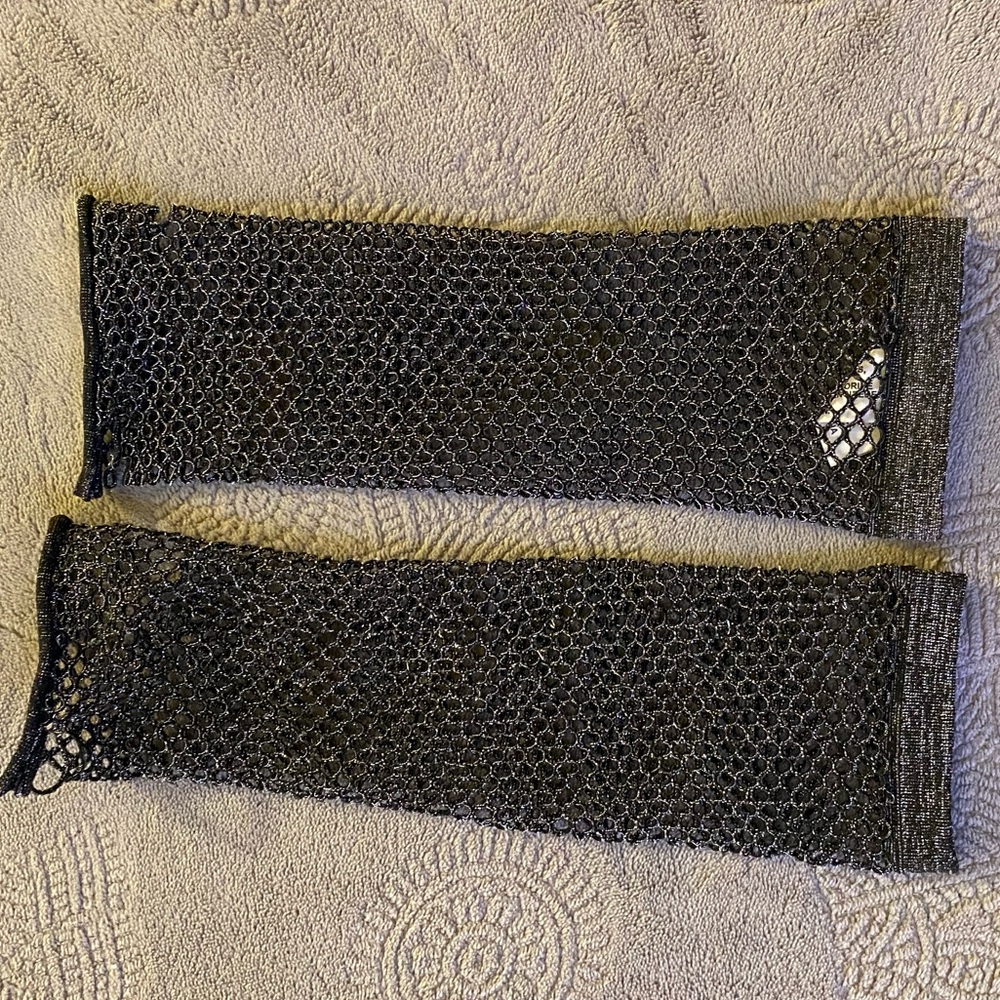 Black and Silver Fishnet Fingerless Gloves